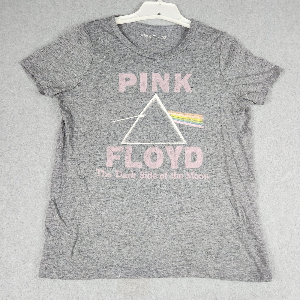 Pink Floyd The Dark Side Of Moon T Shirt Womens Medium Gray Graphic Crew Neck
